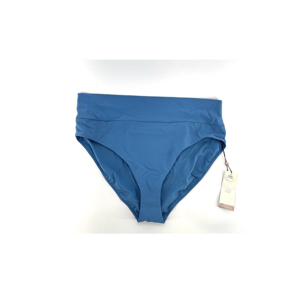 CALIA Women's Wide Banded High Rise Swim Bottoms Tranquil Blue XXL